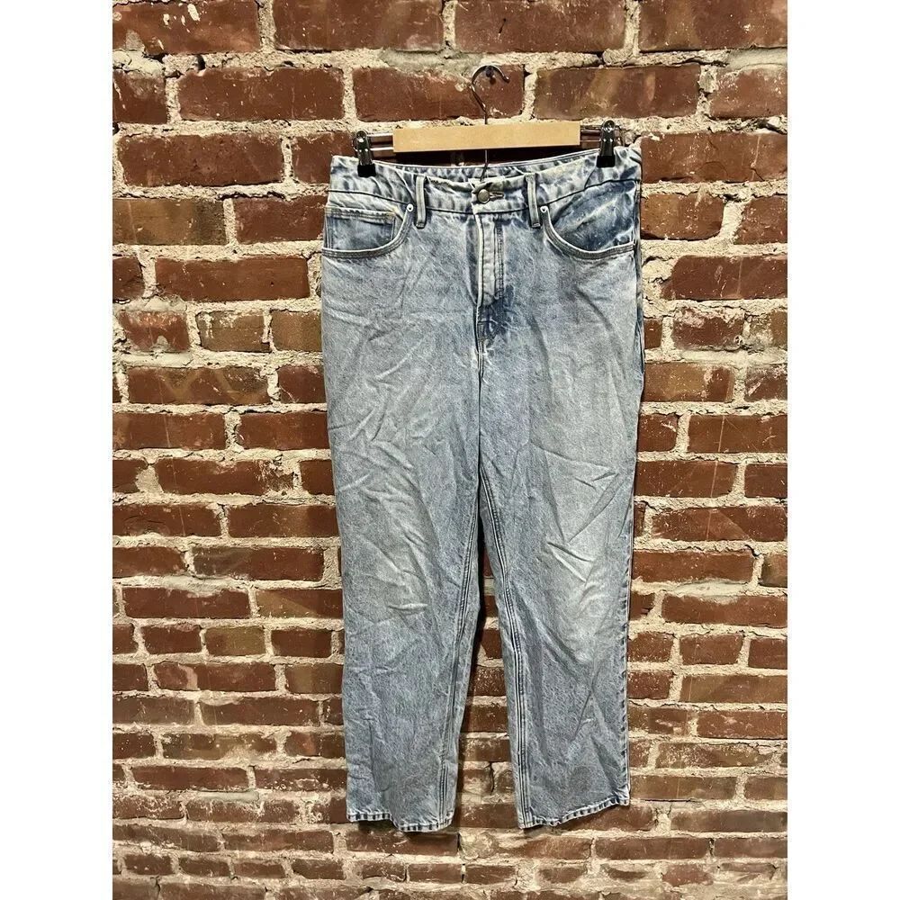 Good American Women’s Blue Denim Straight Leg Pants Size 4/27
